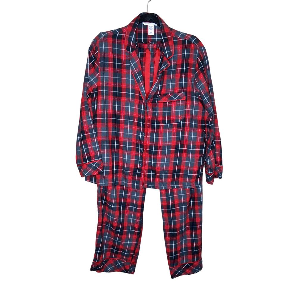 Victoria's Secret 2 Piece Plaid Pajama Set Flannel Size Medium